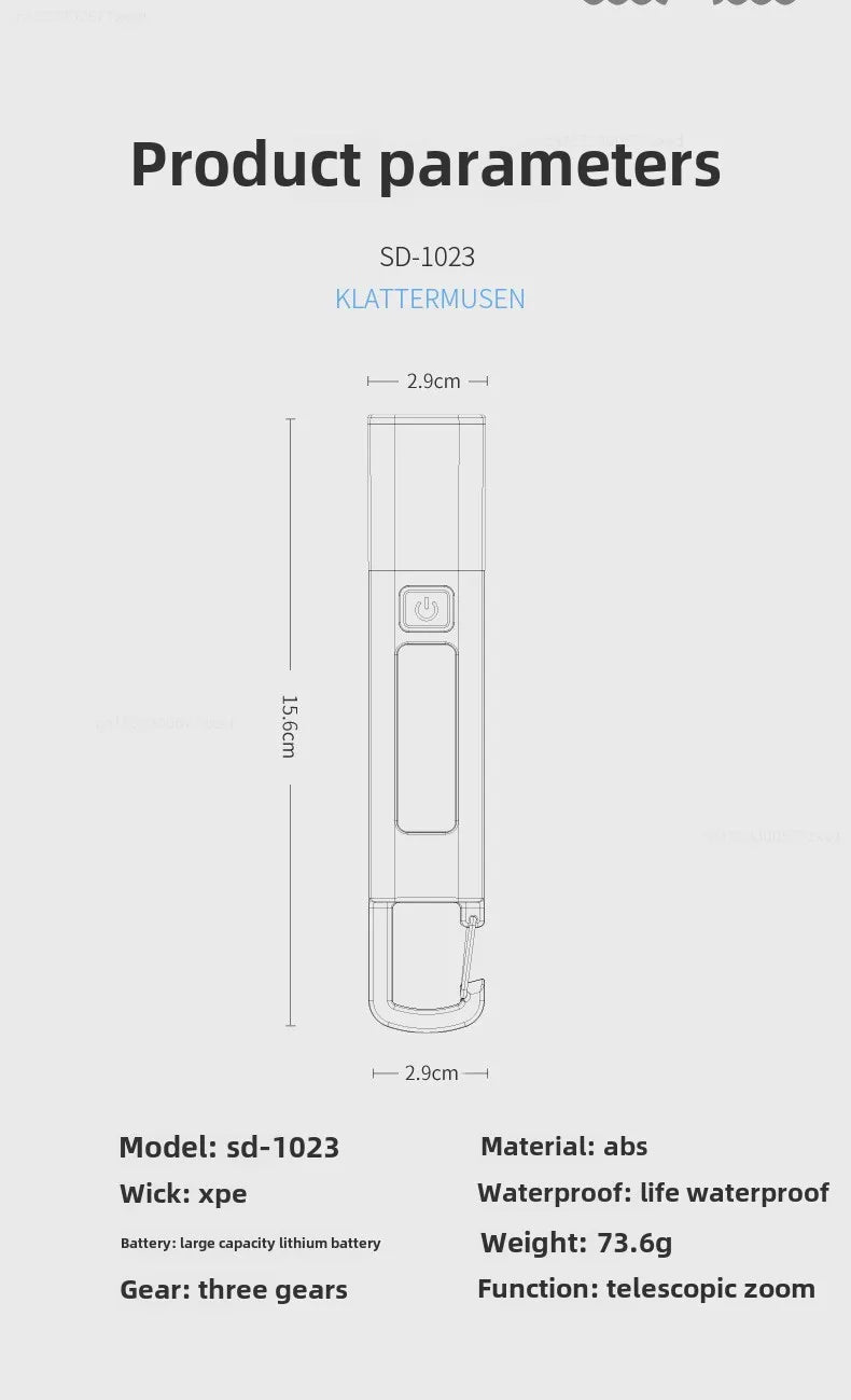 High Power LED Flashlight - Waterproof, Rechargeable, Adjustable