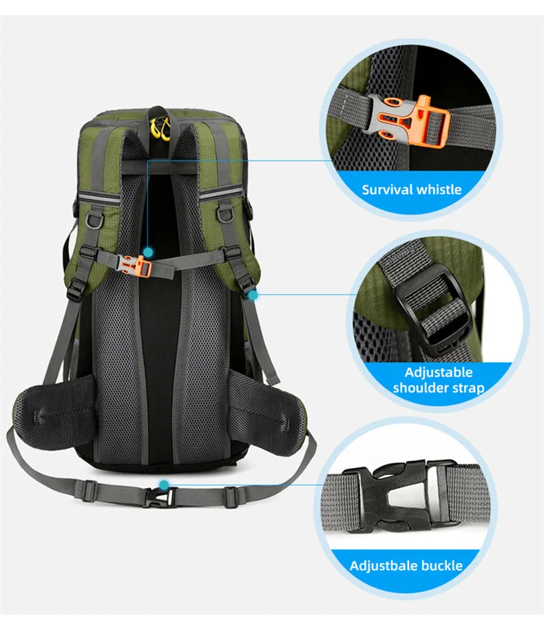 50L Waterproof Hiking Travel Backpack