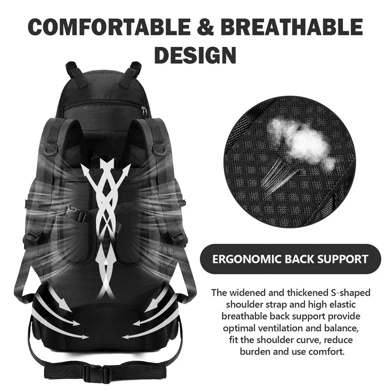90L Waterproof Hiking Travel Backpack
