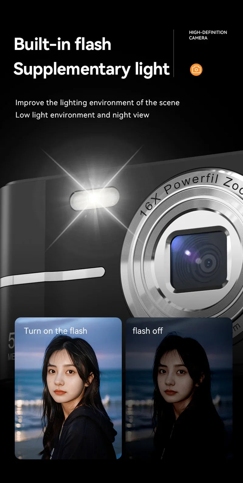 4k HD Digital Video Camera 50MP