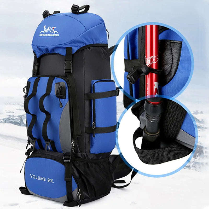 90L Waterproof Hiking Travel Backpack