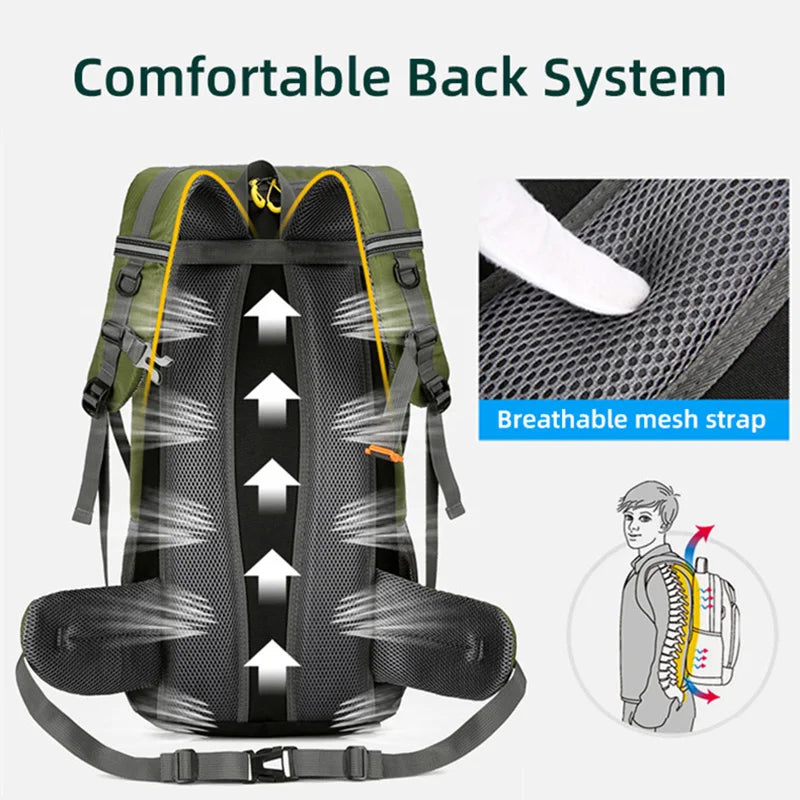 50L Waterproof Hiking Travel Backpack